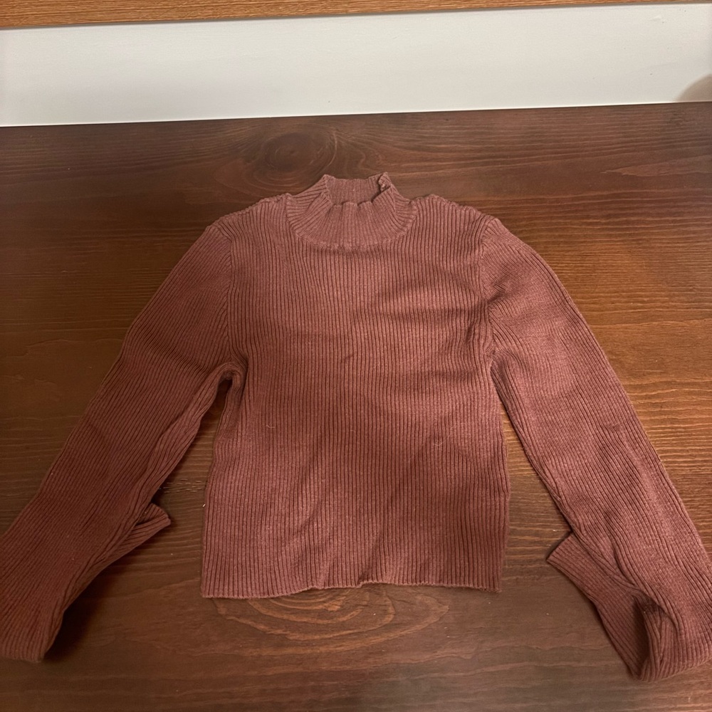 La Hearts Ribbed Sweater in Rust